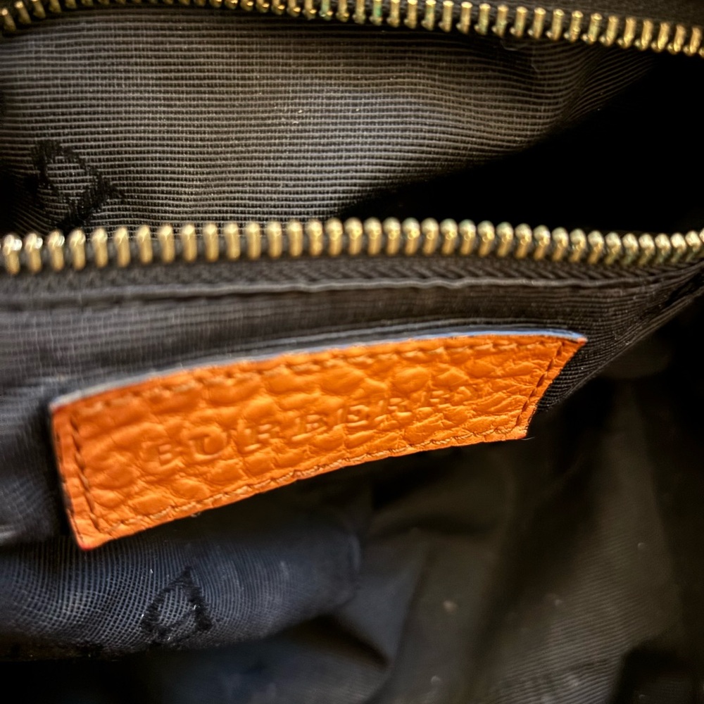 Burberry Deep Orange Leather Satchel. - Picture 7 of 7